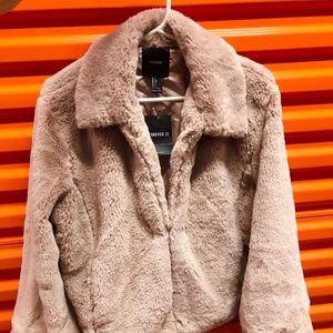 Faux Fur Cozy Blush Pink Jacket, L, NWT